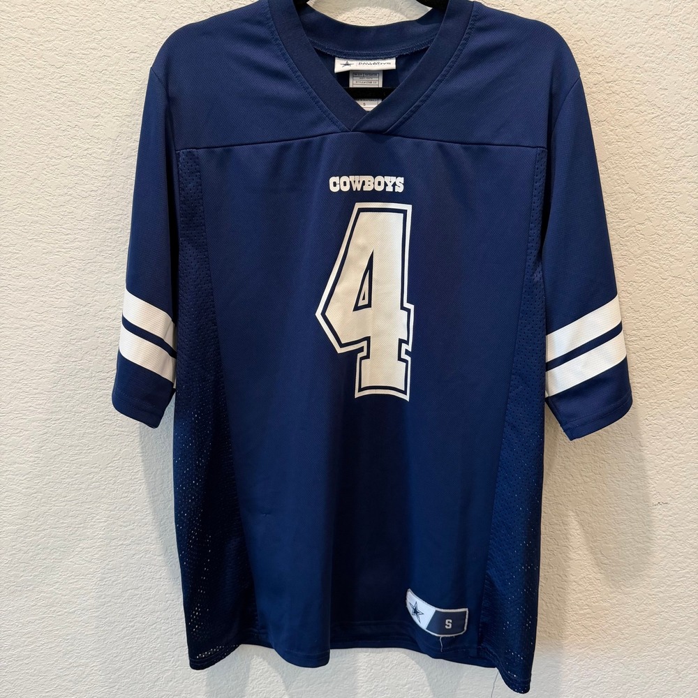 Dallas Cowboys Dak Prescott 4 Football Jersey Navy Blue Mens Small DCT030MM